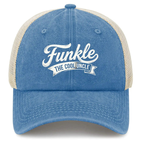 Cool Uncle Club EST 2026 Like A Dad But Cooler Mesh Snapback Hat For Women Adjustable Trucker Cap Lake Blue Front View