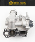 Drop Dead Reliable Electric Inverter Coolant Pump For Audi A3 A4 A5 A6 Q5 And VW Jetta showing aluminum housing and installation ports.