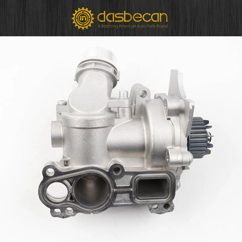 Drop Dead Reliable Electric Inverter Coolant Pump For Audi A3 A4 A5 A6 Q5 And VW Jetta showing aluminum housing and installation ports.