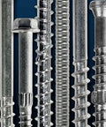 Heavy Duty Bugle Head Wood Screws Crafted From Type 316 Stainless Steel With T25 Six Lobe Drive displayed in various sizes.