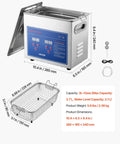 Heavy Duty Ultrasonic Cleaner With A Spacious Three Liter Tank And Zippy 40kHz Output with lid open and mesh basket.