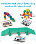 STEM Bins Comprehensive Classroom Set By Brooke Brown with manipulatives and task cards featuring real-world structures.