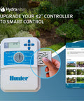 Hand inserting Wand Smart WiFi Module for X2 Sprinkler Controller with Hydrawise App remote scheduling setup view