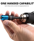 Impact Wrench Adapter Three Eighths Inch Drive Female To One Quarter Inch Hex Converter With Quick Release feature.
