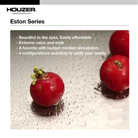 Radishes on Elite 31 Inch Undermount Stainless Steel Kitchen Sink With Left Double Bowl And Strainer 18 Gauge T304 surface.