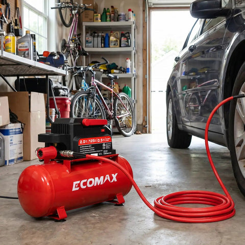 Craftsman 2 Gallon Portable Air Compressor 125 PSI Oil Free Lightweight Compact Design With 10 Piece Accessory Kit Including Hose Chuck Gauge And Blow Gun Perfect For Tires Nails And Inflatable Projects Quick Setup Easy Storage Ideal Garage Tool