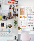 Dope White Pegboard Panels For Wall Organization In Craft Room Kitchen Garage Living Room Bathroom And Study Easy To Install
