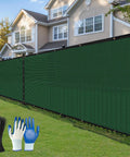 Six Foot By Fifty Foot Fence Privacy Screen For Outdoors with HDPE and brass grommets, installed in residential yard