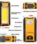 Two Pack 40W 1600LM LED Work Lights Beefy Bright With Rechargeable Battery Magnetic Flood Lights detailed features