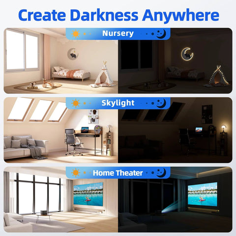 Portable No Drill Blackout Window Cover With Strong Magnets For Bedroom And RV 45x58 Inches Light Blocking Curtain Demo