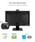 Rear view of 24 Inch Business Monitor With Full HD 1080P IPS Frameless Design Built In 2MP HD Webcam Mic Array And Stereo Speakers
