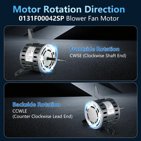 Heavy Duty 1/2 Hp 4 Speed Blower Fan Motor Compatible With Goodman Furnace Replacement 0131F00042 115V 1130 Rpm 7A HVAC Blower Motor motor rotation direction illustration