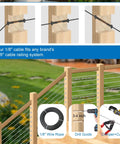 50 Feet One-Eighth Inch Black Heavy-Duty T316 Stainless Steel Cable Wire Rope Aircraft Cable Railing System setup guide