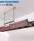 Ladder Storage Pulley Hoist Self Locking Hanger For Garage Ceiling Lift System Holds 100 Lb, Fits 10 To 18 Foot Ceilings