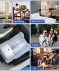 Grab And Go Portable Mini Washing Machine Usb Rechargeable Compact Drum With Deep Clean Cycles For Underwear Socks And Tiny Loads Tailored For College Dorms Or Beach Rentals packed in a suitcase with athletic shoes.