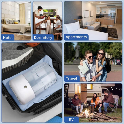 Grab And Go Portable Mini Washing Machine Usb Rechargeable Compact Drum With Deep Clean Cycles For Underwear Socks And Tiny Loads Tailored For College Dorms Or Beach Rentals packed in a suitcase with athletic shoes.