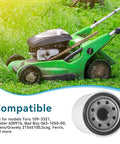 Lawnmower on grass with Two Pack 52114 Transmission Oil Filters Fits Toro 109-3321, Husqvarna 539113466 as compatible part