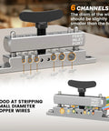 Portable Wire Stripper Machine With Adjustable Blade Height For 0.12-0.35 Inch Wires, showcasing six wire channels.