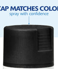 Spray paint cap close-up on a black 12 oz can