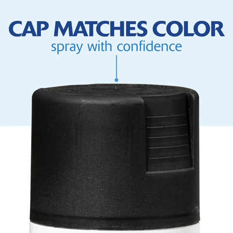 Spray paint cap close-up on a black 12 oz can
