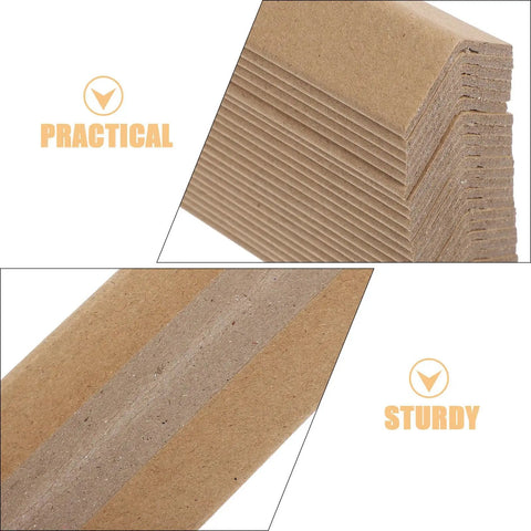 Heavy Duty Cardboard Wall Corner Protectors L Shaped Edge Guards For Shipping And Moving 20 Pack 0.15 Inch Thick Detail View
