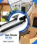 20 Inch Gas Struts 40 Lb With Brackets Non Detachable for RV Camper Doors DIY Window TV Cabinet Storage Box