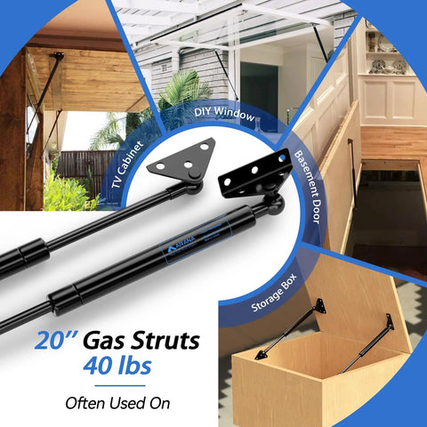 20 Inch Gas Struts 40 Lb With Brackets Non Detachable for RV Camper Doors DIY Window TV Cabinet Storage Box