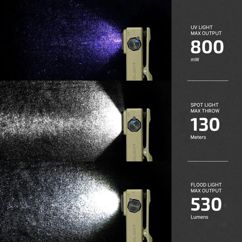 Slick Rechargeable Edc Flashlight Featuring Massive Flood Beam And Killer Uv Blacklight With Dope Olive Green Aluminum Clip On Torch For Serious Night Hiking And Utility Jobs