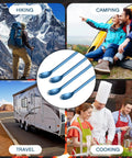 Ultralight Titanium Long-Handle Spork Set, 4-Pack, 8.7 Inch Spoon Camping Utensils for outdoor activities, hiking, camping, travel, cooking