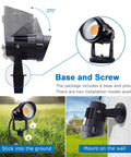 Installation options for LED Outdoor Spotlight 12W Landscape Lighting 120V AC Waterproof Spot Lights With Spiked Stakes
