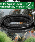 1 Inch Pond Tubing 10 Foot Flexible PVC Corrugated Pond Hose With Stainless Steel Clamps For Garden Ponds Waterfalls Filters And Drainage Built Tough No Kink Black Pump Tubing over koi pond