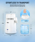 Zero Sweat 1.1 Gallon Water Distiller Smooth Countertop Pure Water Maker featuring lightweight design and 6.8 lb weight.