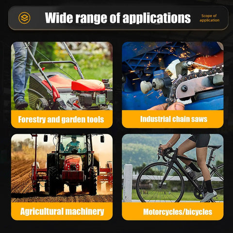 Various equipment for Friction-Reducing Chainsaw Lubricant With Deep Rust Protection And Anti-Wear Formula For High-Performance Cutting Ideal For Garden Tools Farm Equipment Workhorse Workshop Automotive And Marine Use