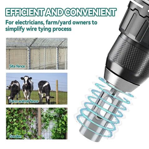 Twist Ties Drill Chuck Tool For 9 And 11 Gauge Fence Ties Compatible With 3 8 Inch Power Drills Wire Twister on fences