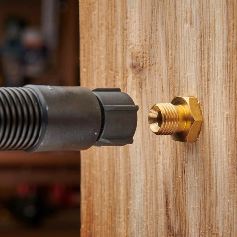 Close-up of hose connection for Pro Grade Wood Bending Steam Generator With 1.3 Gallon Tank And 12 Foot Hose For Portable Steam Box