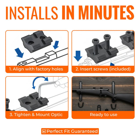 Installation guide for 2 Piece 21.2 Inch Rails For Savage Rascal Scope Mount Base Kit Built From Hard Anodized Aluminum With Matte Black Finish