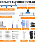 Complete 18 Inch Self Leveling Cement Tool Kit With Pro Grade Adjustable 12 To 18 Inch Roller Frame, Spike Roller Set, and Accessories