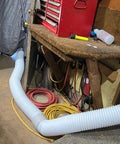Anti Clockwise Thread Portable AC Exhaust Hose With 5.9 Inch Outer Diameter, 80 Inch Extendable Length in garage setup