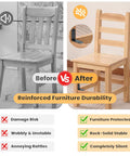 Comparison of chair's stability with Solid As A Rock Heavy Duty L Brackets Quick Fix Corner Supports Stainless Steel.