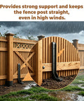 Heavy Duty Steel Fence Post Repair Kit 4 Pack Quick Fix For Leaning 4X4 And 6X6 Wood Posts Outdoor Yard Anchor Stakes in rain.