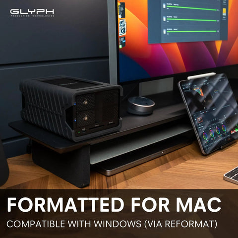 32TB RAID Thunderbolt 3 Desktop Storage With Dual 16TB Drives, USB C Gen 2 Support, Mac And Windows Ready For 8K Filmmaking And VFX, Beast Pro Grade Storage With Certified Cables For Seamless Setup, on Mac desktop