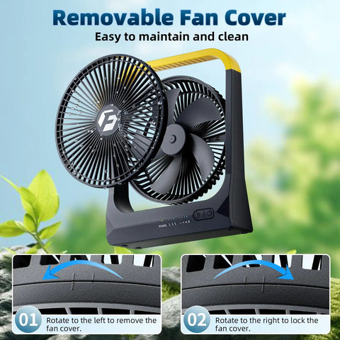 20800mAh Battery Powered 8 Inch Portable Fan With USB C Fast Recharge 80 Hours Run Time Outdoor Personal Desk Fan with removable cover