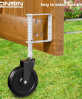 5 Inch Heavy Duty Spring Loaded Gate Caster With 360 Degree Swivel Wheels For Wooden And Metal Gates, No Sag Kit