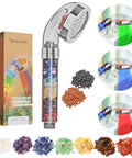 Box and Crystal Chakra Shower Head With High Pressure Flow For Anxiety Relief, Relaxation, And Self Care, LED Mood Lighting, Sleep Aid