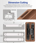 Diagram of Hidden Door Hinges 6x2.5x1 Inch Zinc Alloy Concealed Hinge Set Black Heavy Duty with measurements and installation guide.
