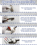 Operation steps using the Pro Grade 263 Piece Helicoil Thread Repair Kit For SAE And Metric Threads with tools shown.