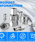 TasuoX 12-piece stainless steel 3/8-inch NPT pressure washer adapter set with quick-connect fittings 5000 PSI