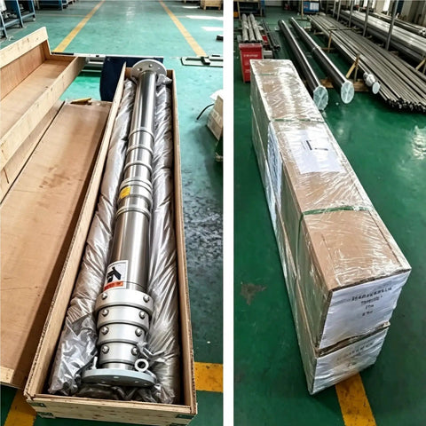 Manual Winch Crank Telescopic Mast With Tripod Base supporting in packaging, showcasing six meter stainless steel design.