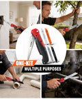 Five In One Folding Hand Saw For Drywall And More With Quick Change Blades used for drywall, tree cutting, plumbing, and metalwork