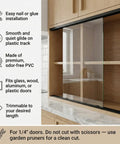 4 Sets 4 Ft Sliding Door Track System With Durable Plastic Build For One Quarter Inch Door Panels Suitable For Glass Cabinet Or Closet Doors Easy Installation Low Noise U Channel Hardware Set Black installed in a cabinet.
